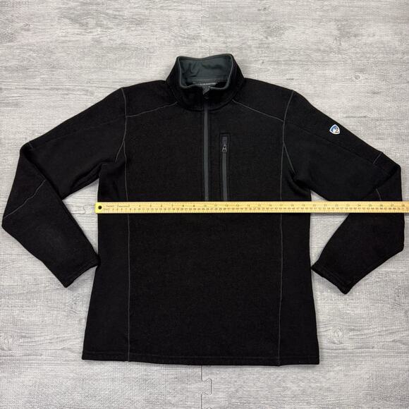 Kuhl Interceptr 1/4 Zip Sweater Mens M Black Pullover Jacket Fleece Hiking EUC - Picture 2 of 11